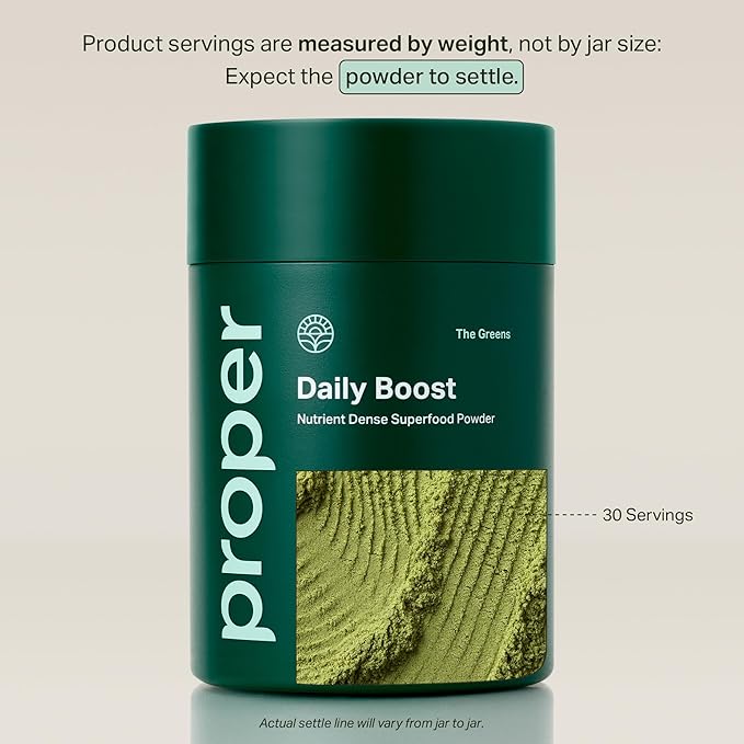 Proper, The Greens Daily Boost Organic Greens Powder. Whole Food, Apple Flavor Veggie Powder