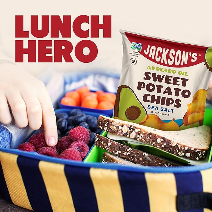 Jackson???Sweet Potato Kettle Chips Avocado Oil Variety Pack made with Premium Oils (1.5 oz, Pack
