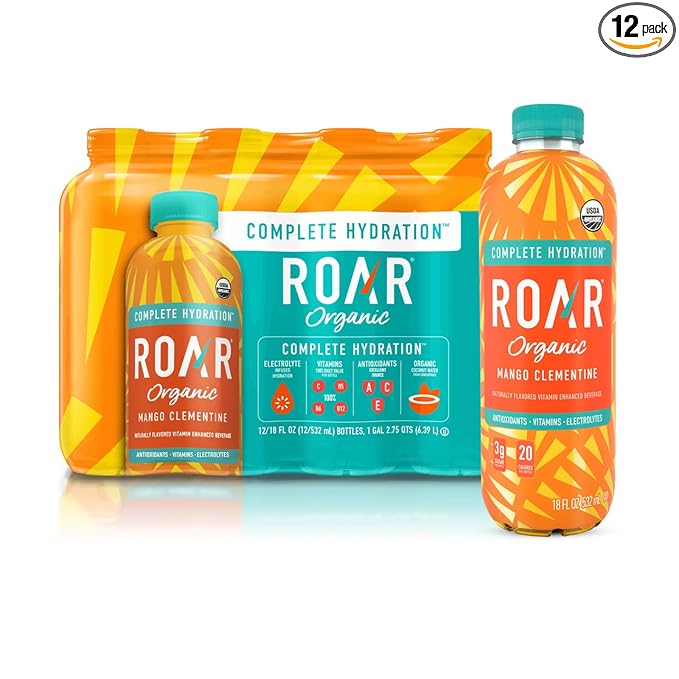 Roar Organic Electrolyte Infusions - USDA Organic - Mango Clementine - with Antioxidants, B