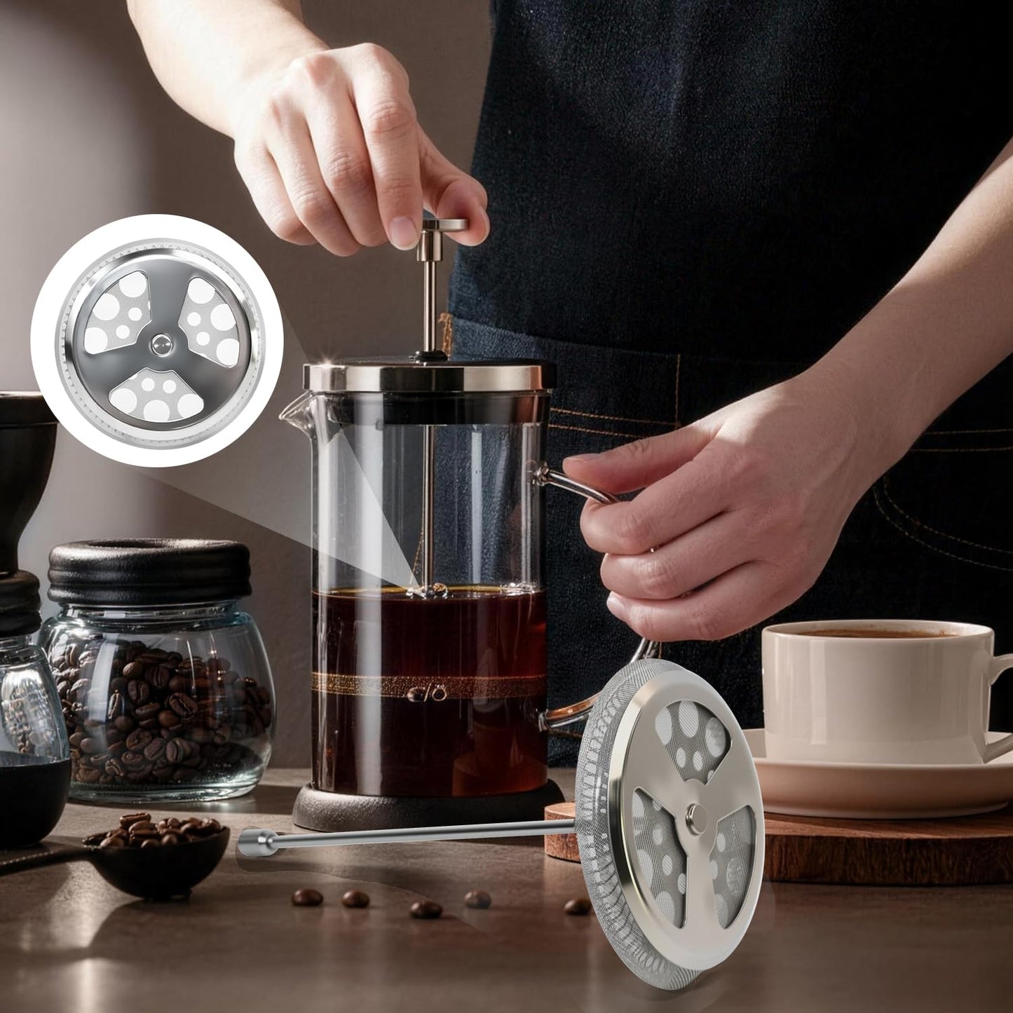 AUUTI 9-Piece French Press Filter Replacements Set