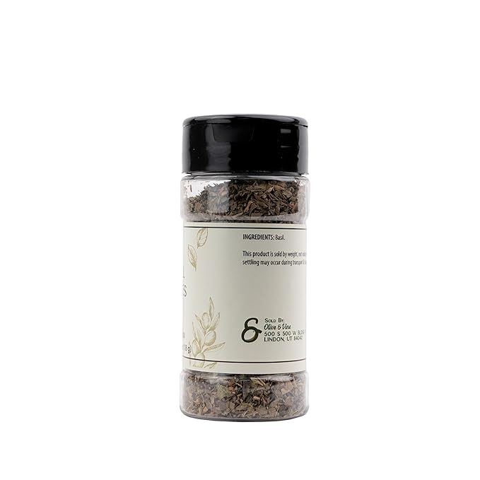 Olive & Vine Basil Leaves, Fresh Herbal Flavor, Seasoning for Pasta, Pesto, Salads, Rich Tradition