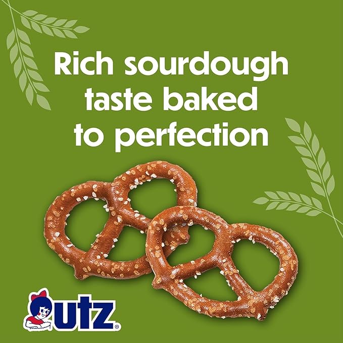 Utz Sourdough Specials Pretzels, Original, 63 oz. Barrel, Classic Pretzel Knot with Rich Sourdough