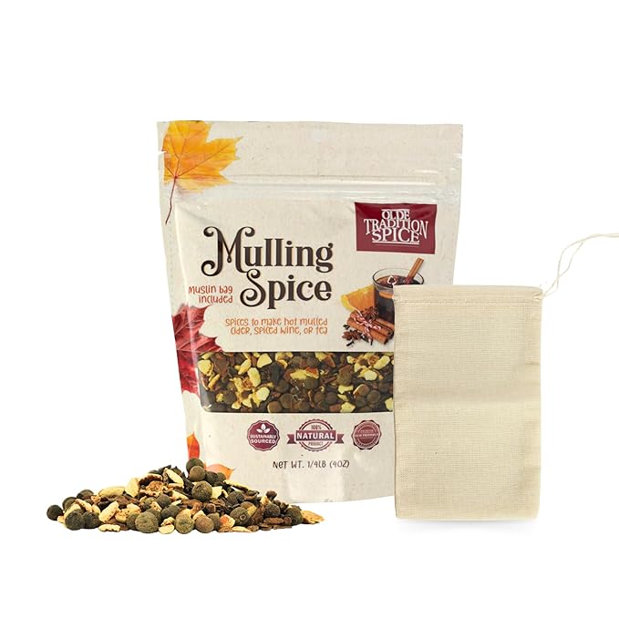 Olde Tradition Mulling Spices for Apple Cider, Mulled Wine Spices Kit, 4oz Traditional Mulled Spice