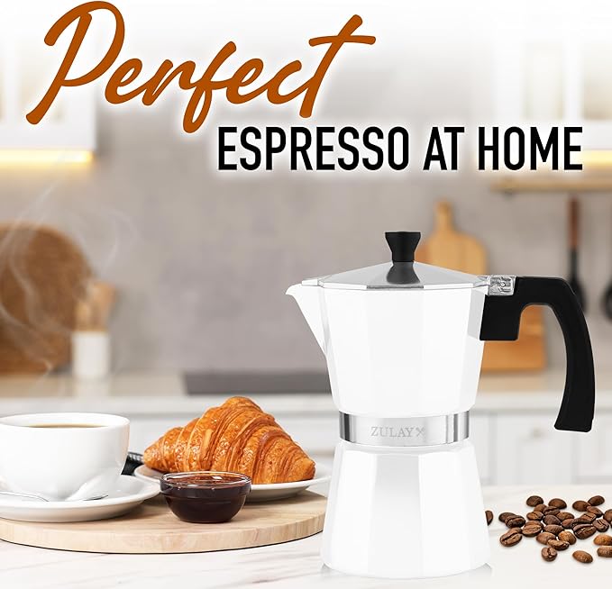 Zulay Moka Pot Espresso Stovetop Coffee Maker - Leak-Proof, Stainless Steel, Easy to Clean, Heat