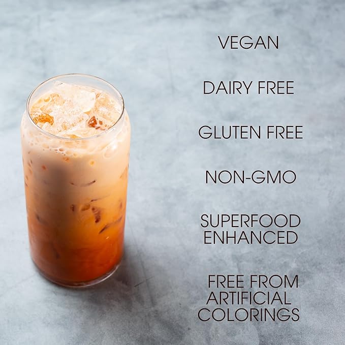 David Rio Thai Iced Tea Mix, 16.2 Oz, Black & Pu Erh Tea, Enhanced with Beta Carotene and MCT Oil
