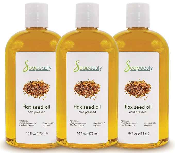 Soapeauty Flax Seed Oil Unrefined Cold Pressed 100% Pure and Natural | for Skin, Hair and DIY