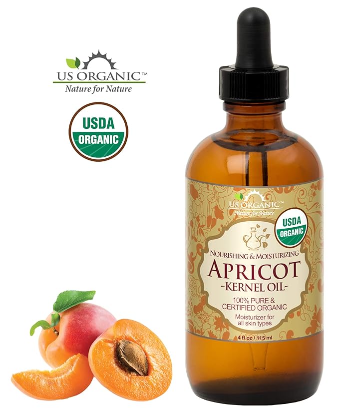 US Organic Apricot Kernel Oil, USDA Certified Organic,100% Pure & Natural, Cold Pressed Virgin