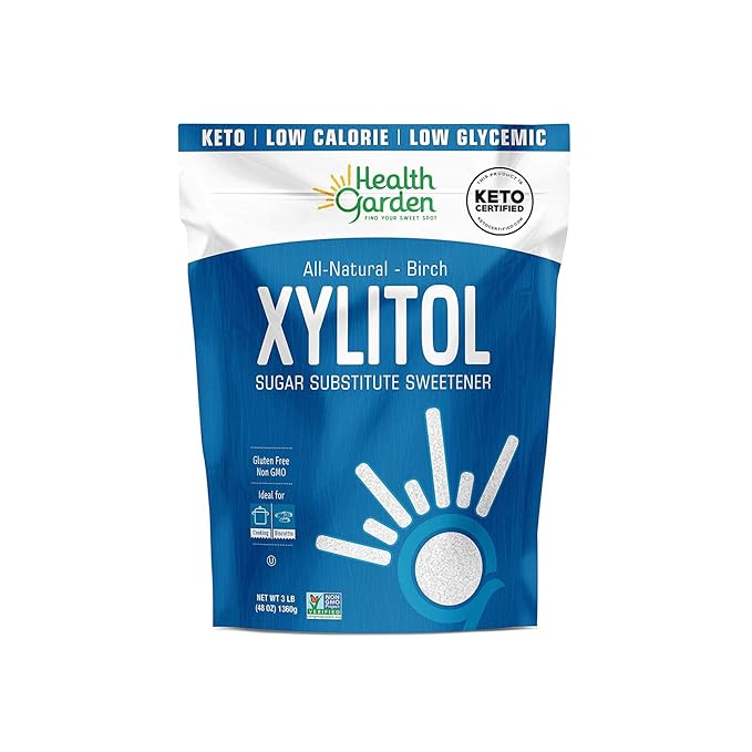 Health Garden Birch Xylitol Sweetener - 3 LBS Resealable Bag - Pure Birch Xylitol - Non GMO