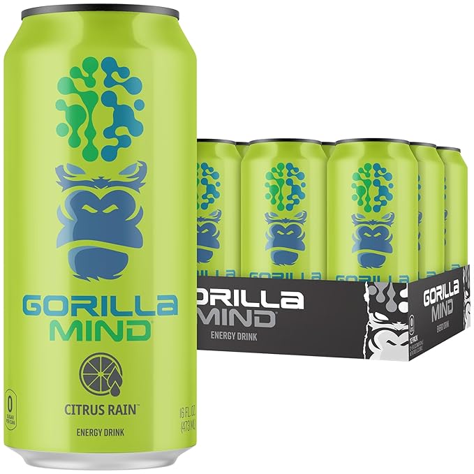 Gorilla Mind Energy Drink | Unmatched Energy · Amplified Focus | N-Acetyl-L-Tyrosine, Alpha-GPC