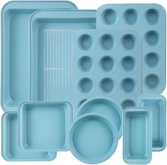 11-Piece Nonstick Baking Pans Set - Professional Grade Carbon Steel Bakeware with Premium Coating