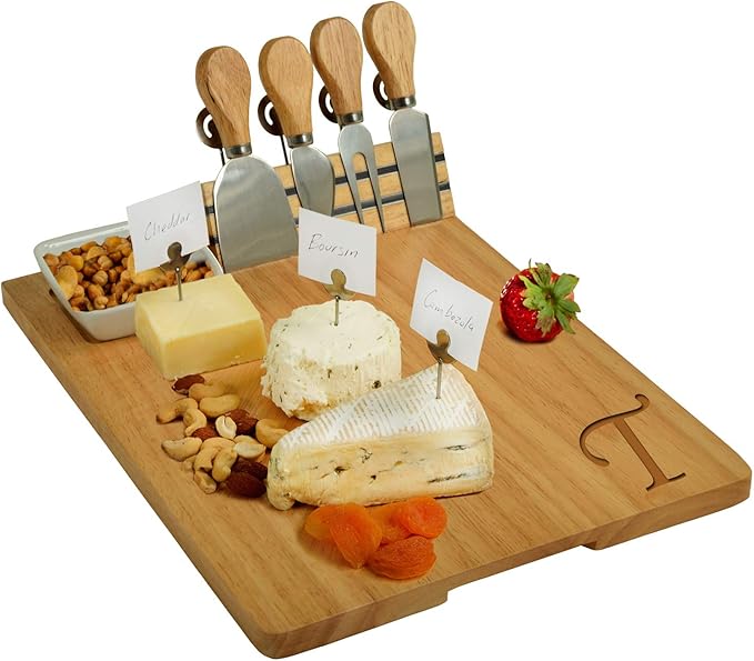 Picnic at Ascot Personalized Monogrammed Laser Engraved Hardwood Board for Cheese & Appetizers