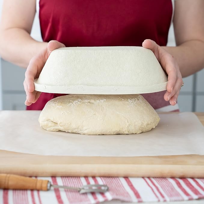 Bulka Small Oval 500g Banneton Bread Proofing Basket Pressed Wood Pulp Brotform - Plane Non-Stick