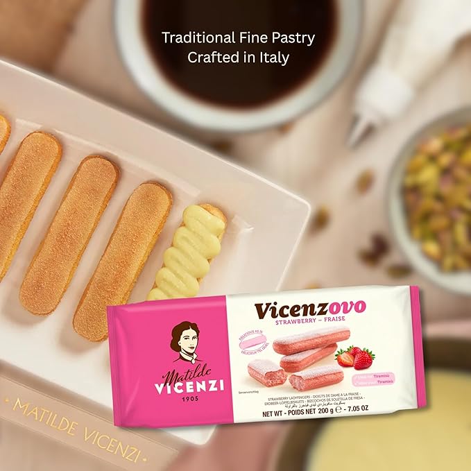 Matilde Vicenzi Vicenzovo Pink Ladyfingers 14.10oz - Italian Strawberry Biscuits, Ladyfingers