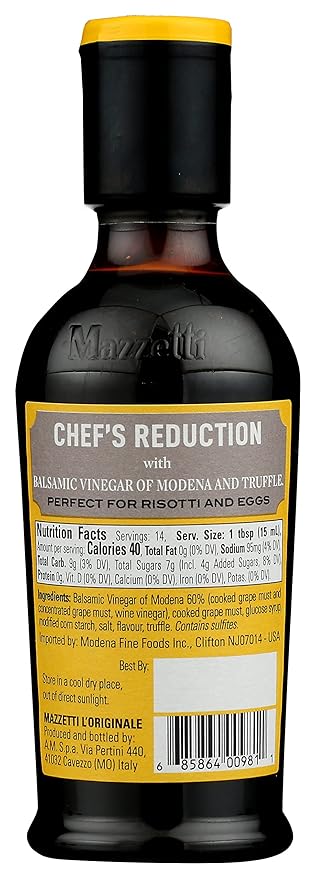 Mazzetti Truffle Balsamic Vinegar Glaze of Modena PGI | Thick & Rich | Perfect for Pasta, Risotto &