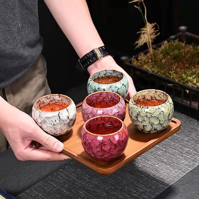 MQjzsh Chinese Japanese Traditional Ceramic Tea Cups, Mini Ceramic Kung Fu Tea Cups, Mate Cup Set