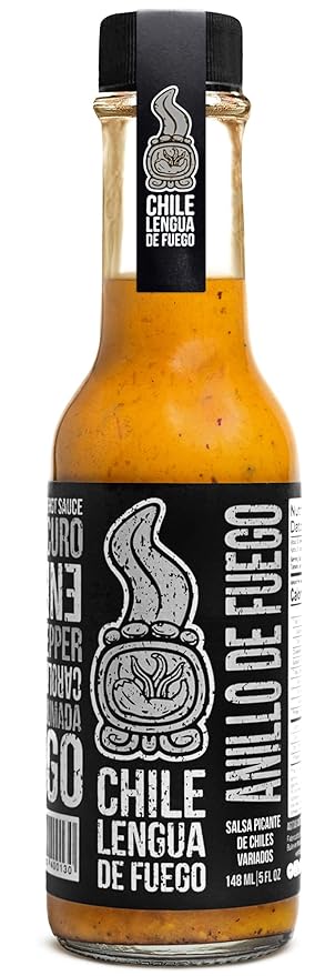 Hot Sauce | Chile Lengua de Fuego (Pack of 1, Anillo de Fuego) – Ultra-Hot Carolina Reaper Sauce