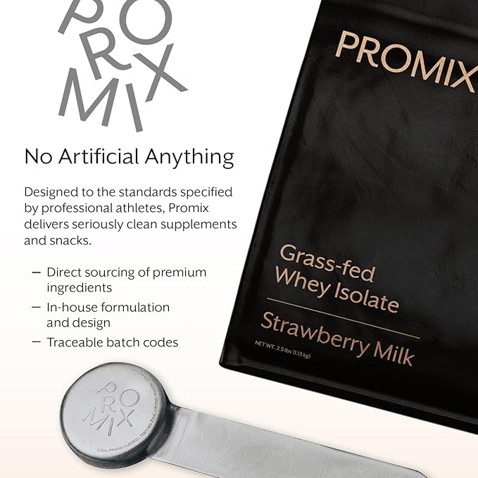 Promix Whey Protein Isolate Powder, 31g Grass Fed Whey Isolate, 6.6g BCAAs, Gluten Free, Keto