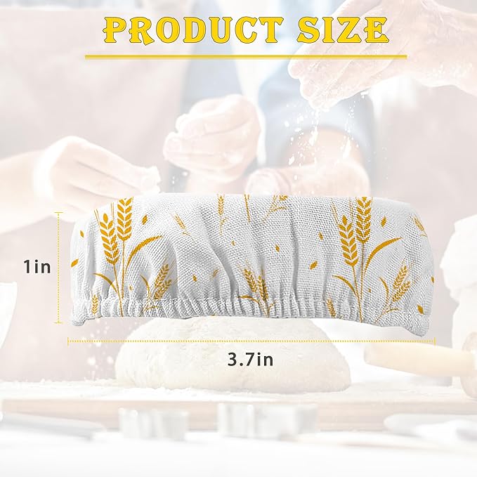 Wheat Harvest Bread 5-Pack Cloth Covers for Sourdough Starter Jar, Cloth Covers Reusable Lid Top