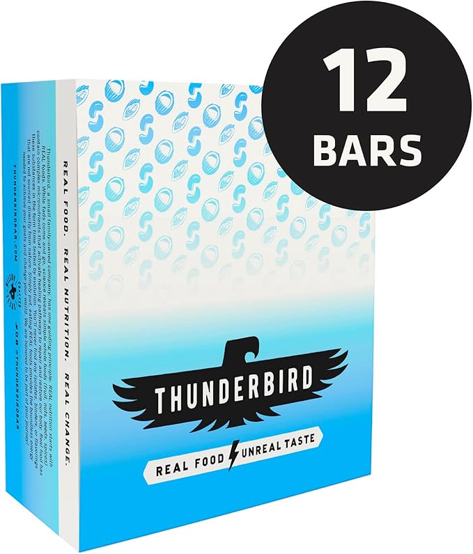 Thunderbird Bars Energy Snack, Gluten-Free with Protein, Healthy Real Food, Vegan Paleo Non-GMO, No