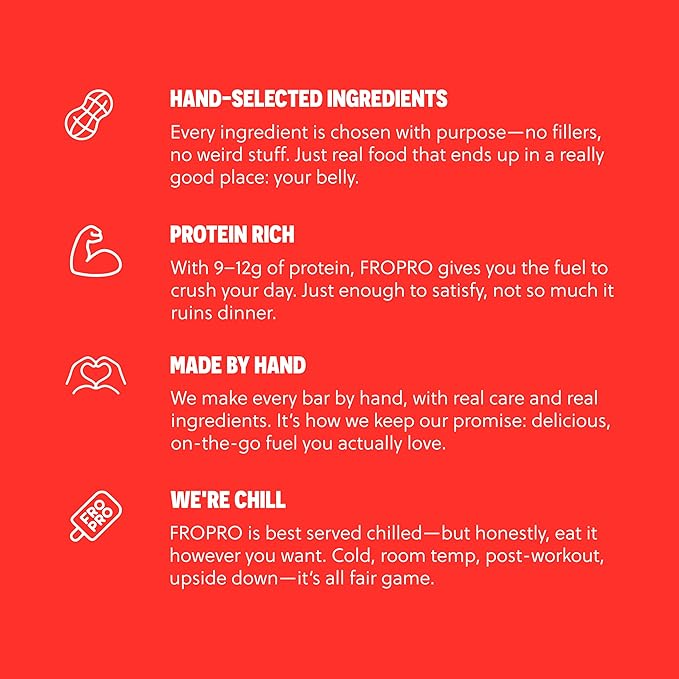 FROPRO Plant Protein Snack Bars - Plant Based Protein Bars, All-Natural, Gluten, Dairy, & Soy Free