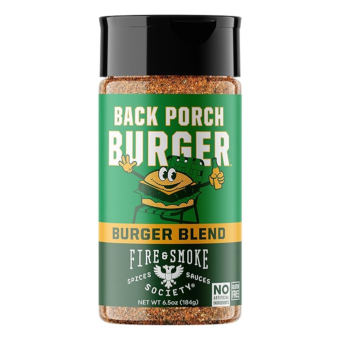 Fire & Smoke Back Porch Burger Seasoning | BBQ Rub for Smoking and Grilling Meat | Beef, Pork