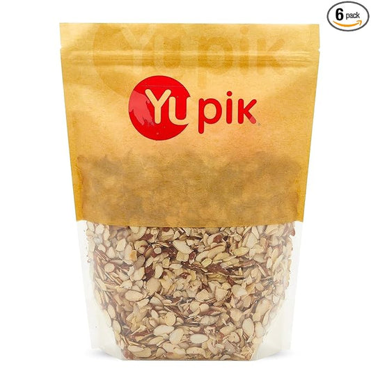 Yupik Sliced California Almonds With Skins, 2.2 lb, Unblanched, Gluten-Free, Kosher, Raw, Good
