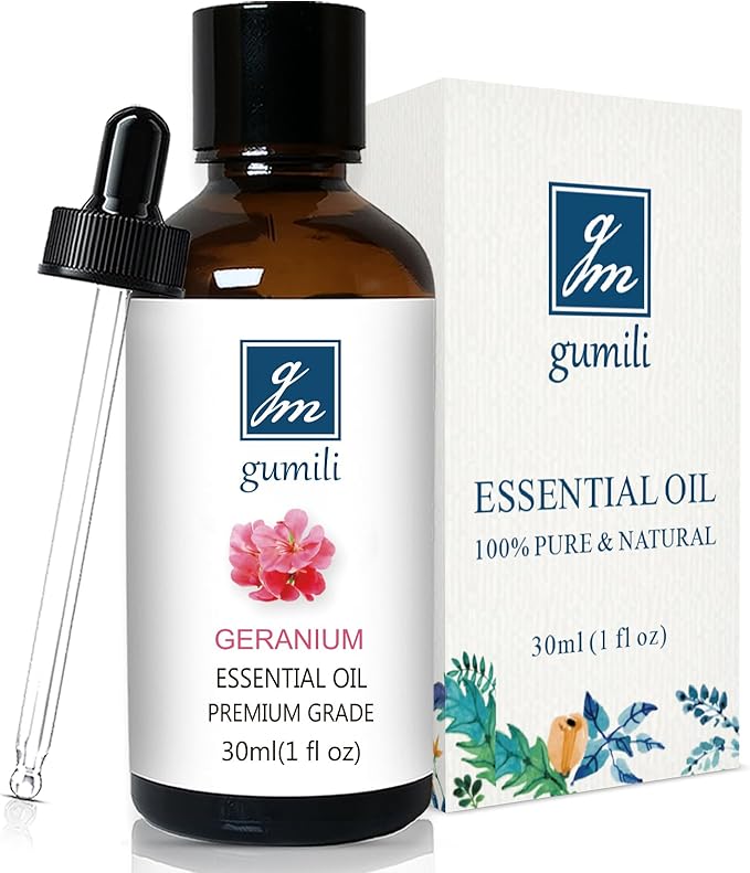Geranium Essential Oil 1 Oz, 100% Pure Geranium Oil for Diffuser, Skin, Hair, Face, Soap & Candle