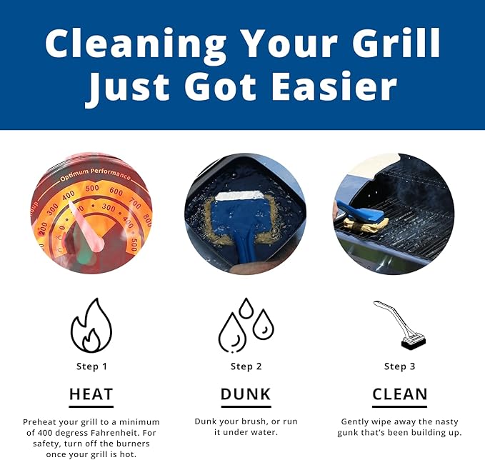 Grill Rescue BBQ Replaceable Scraper Cleaning Head, Bristle Free - Safe, Durable and Unique Scraper