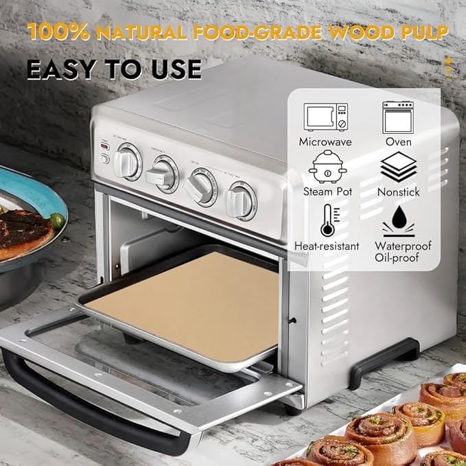 BYKITCHEN 11 x 9in Air Fryer Parchment Paper Sheet Liners Compatible with Breville Smart Oven Air