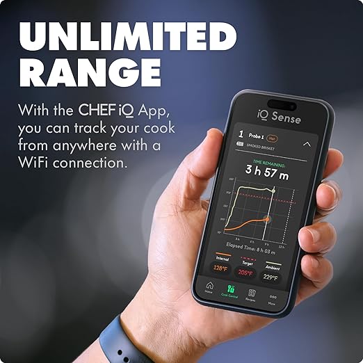 CHEF iQ Sense [2025 Model] | Smart Wireless Meat Thermometer | 3 Ultra-Thin Probes | WiFi Unlimited