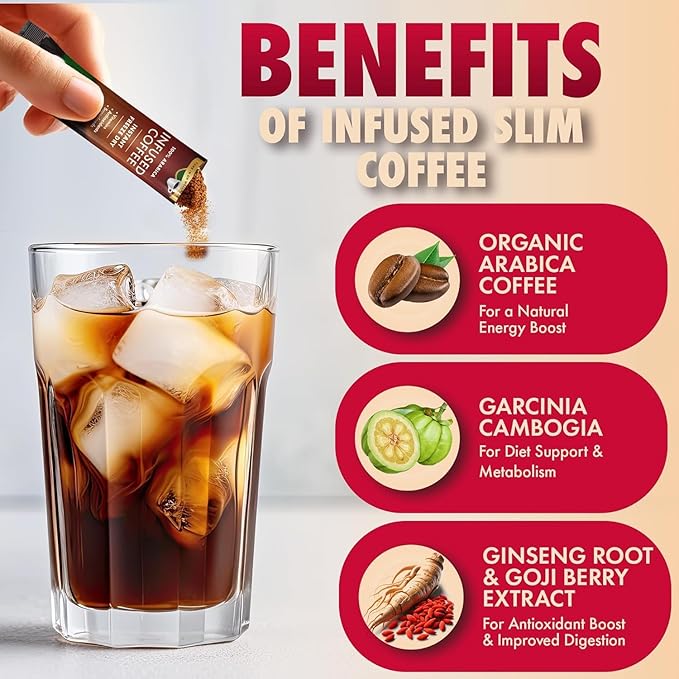 Sollo Detox Infused Instant Coffee Sticks (24 Servings) Weight Loss, Healthy Body Support, Slim