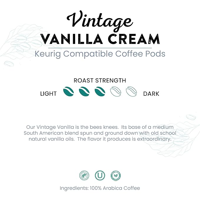 Tayst Coffee Pods, Vanilla Cream Medium Roast, K Cups Compatible with Keurig Coffee Maker