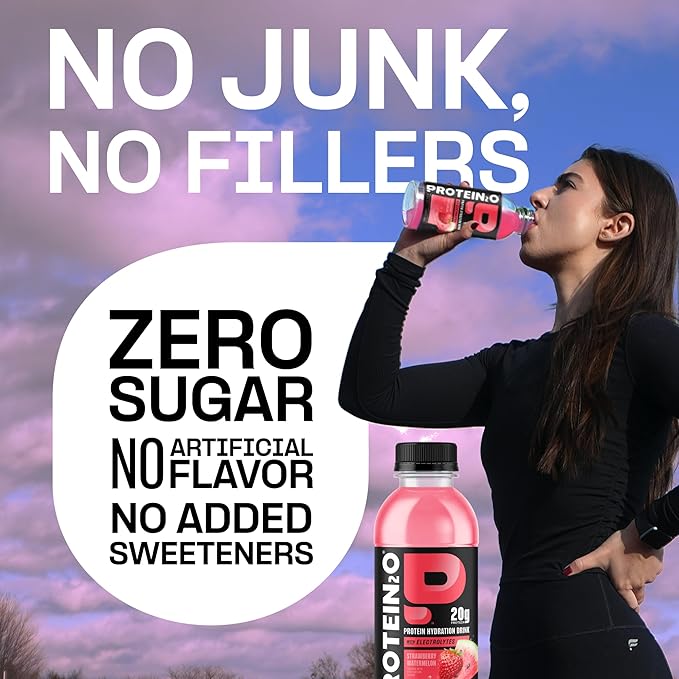 Protein2o Hydration Drink - 2-in-1 Liquid Clear Whey Protein Isolate and Electrolyte Drink - 20g