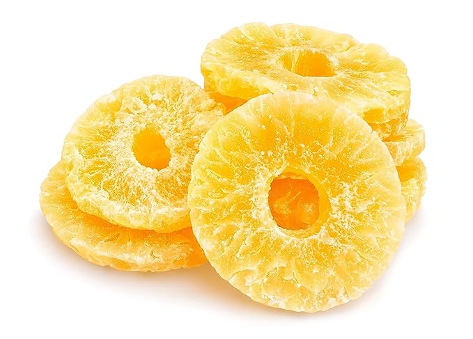 Anna and Sarah Dehydrated Pineapple Ring Slice 32 Oz, Low Sugar, NO SO2 (NO SULPHUR), Natural