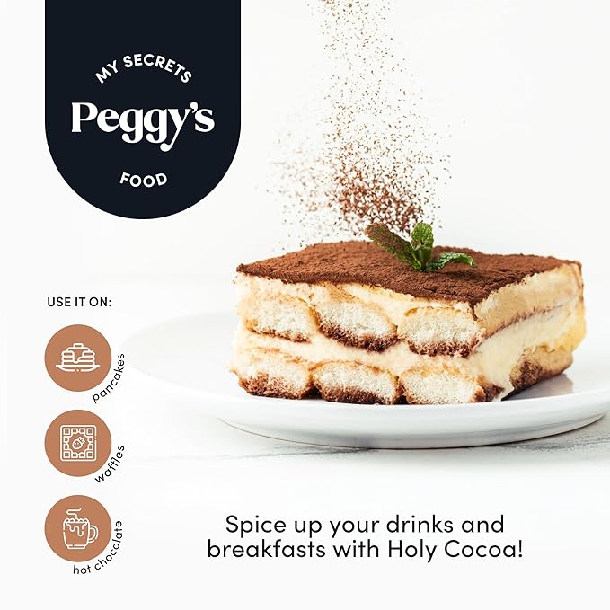 My Secrets Peggy's Food Holy Cocoa Powder - Premium 100% Natural Unsweetened Pure Cacao for Coffee