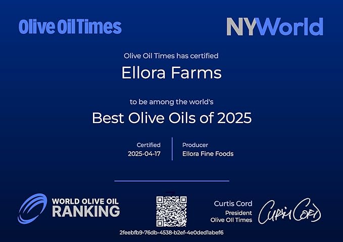 Ellora Farms, Single Estate PDO Greek Extra Virgin Olive Oil, Cold Pressed & Traceable Olive Oil