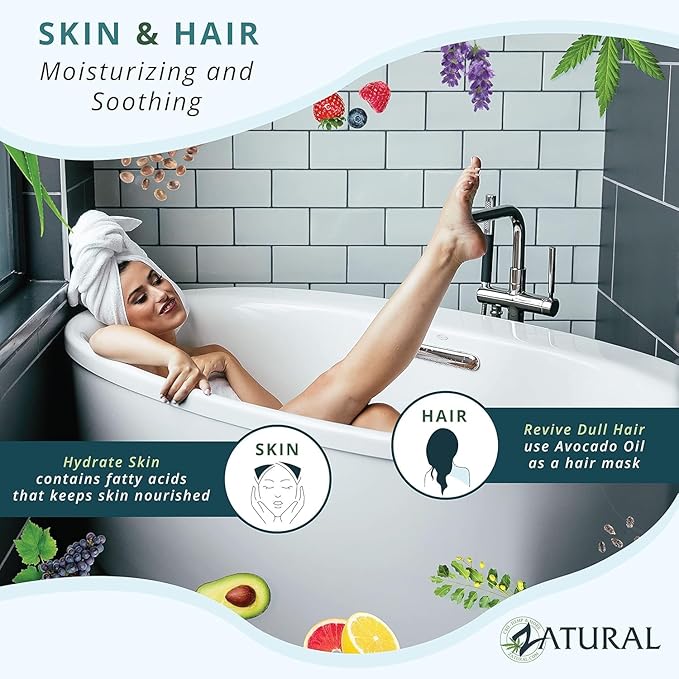 Zatural 100% Avocado Oil Pure Natural Without Additives, Clean, Cold Pressed, Non-GMO, Vegan: for