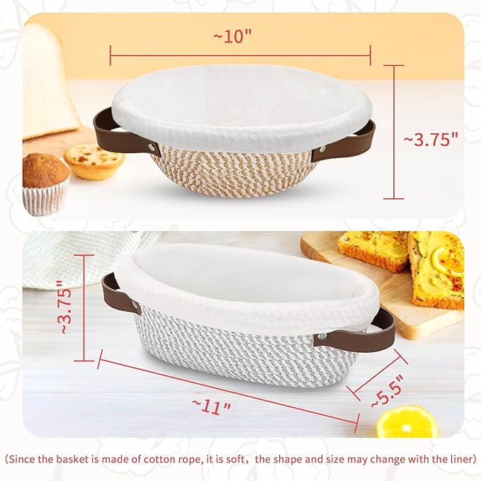 38 Pcs Sourdough Starter Kit, Cotton Rope Banneton Bread Proofing Basket with Sourdough Starter