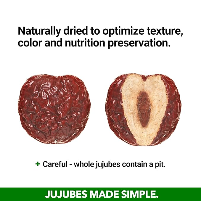 JUJUME | USDA Organic California Grown Jujubes Red Dates | Individually Sorted 3X for QA | High