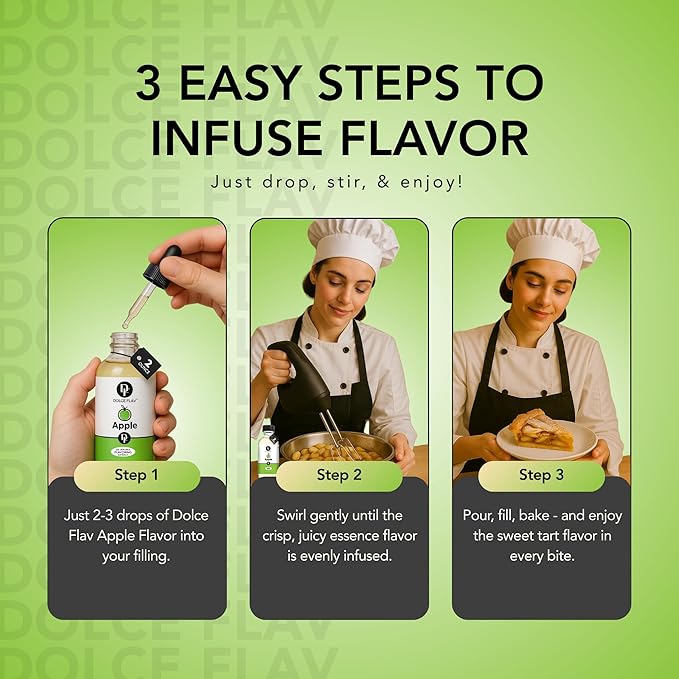 Dolce Flav Apple Extract ??2 Ounce Oil-Soluble Kosher, Sugar-Free, Concentrated Crisp Apple