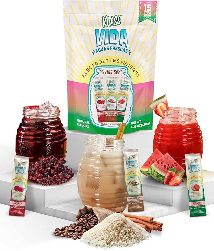 Hydration + Energy Sugar-Free Powder Packets |Electrolyte Agua Fresca Drink Mix, Caffeine &