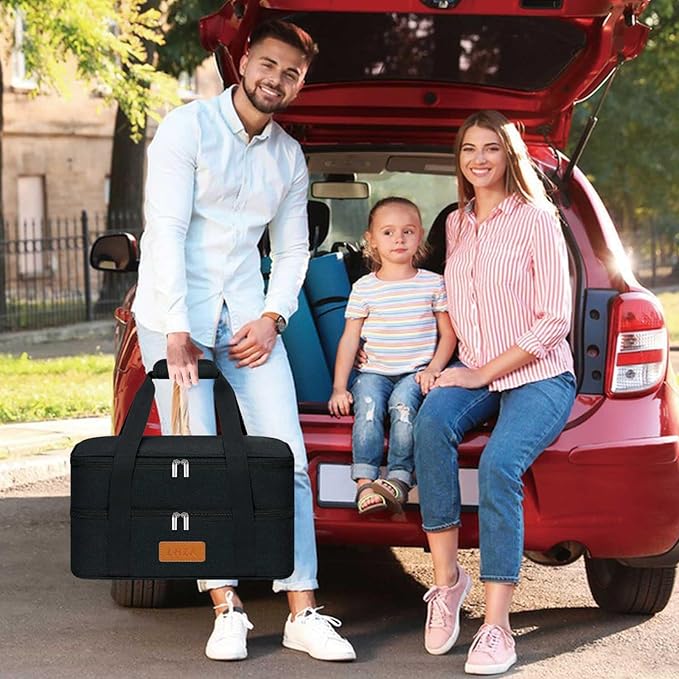 LHZK Double Insulated Casserole Carrier, Expandable Casserole Carriers for Hot or Cold Food