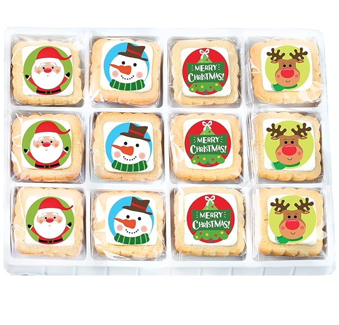 Christmas Cookies Gift Basket for Kids Men Women | Holiday Gourmet Corporate Food Gift INDIVIDUALLY