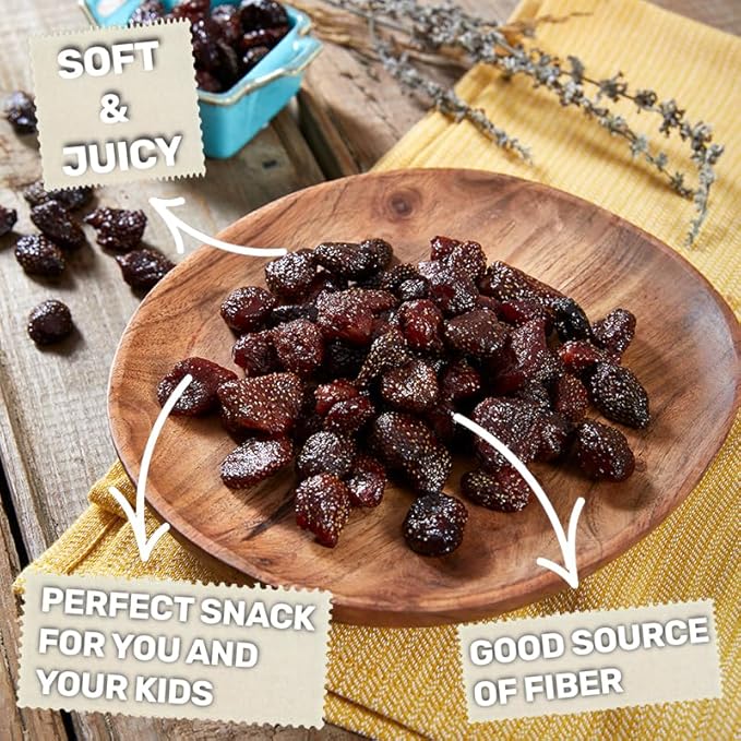 Happy Village Organic Soft Dried Strawberries On the Go – 3 Bags (15 Individual Portion Packs) |