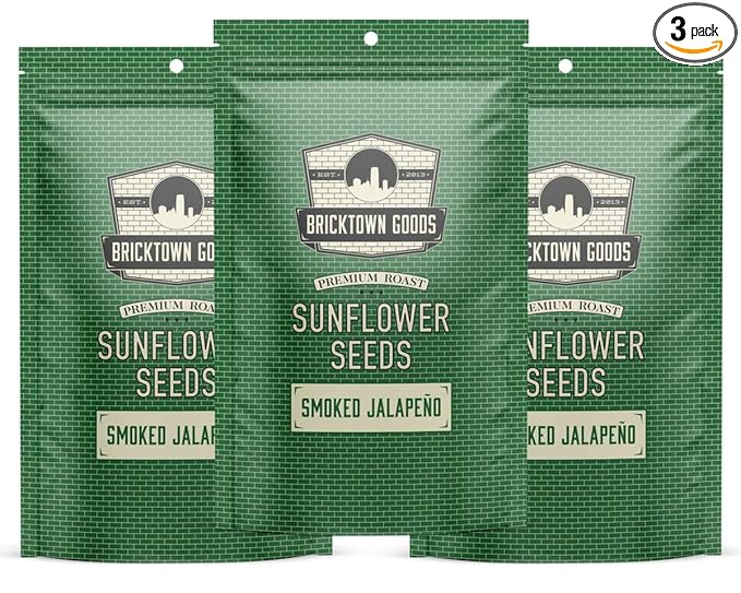 Bricktown Goods Smoked Jalapeno Flavored Sunflower Seeds - 3 Pack - Boldly Seasoned and Roasted