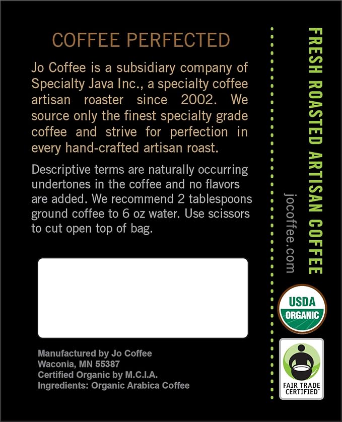 NO FUN JO DECAF: 2 lb, Organic Decaf Coffee, Whole Bean, Swiss Water Process, Fair Trade Certified