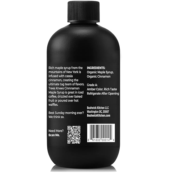 Trees Knees Cinnamon Maple, Organic Maple Syrup Infused with Cassia Cinnamon ,11.5 Ounce Bottle