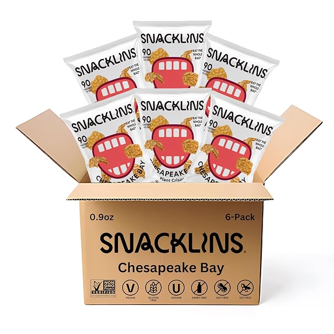 SNACKLINS Plant Based Crisps CHESAPEAKE BAY - Gluten Free, Grain Free, 100% Kosher, Vegan Healthy