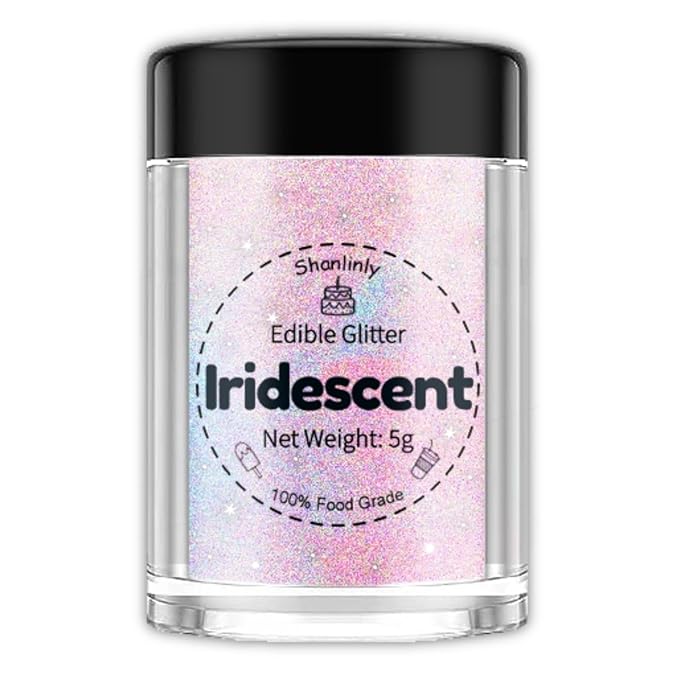Shanlinly Iridescent Prism Powder Edible Glitter for Drinks, Food Grade Edible Glitter Dust Luster