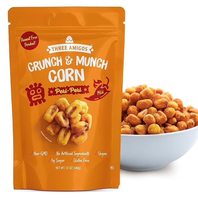 Three Amigos Corn Nuts Suger Free, 100% Vagan, Peanut Free Non-GMO (All Natural Ingredients)